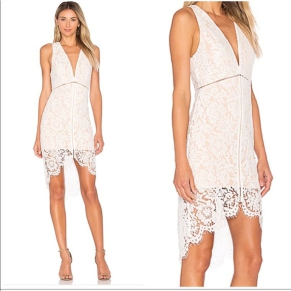 ASTR Cream Lace High Low Hem Dress NWOT